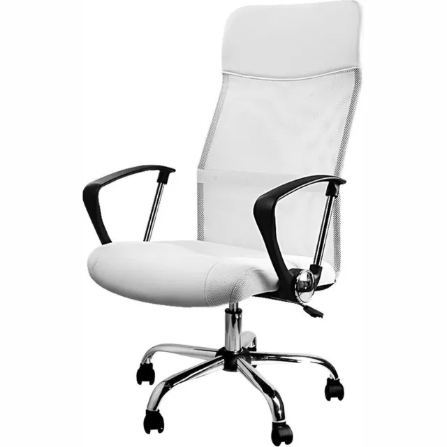 Casaria Bureaustoel met mesh wit