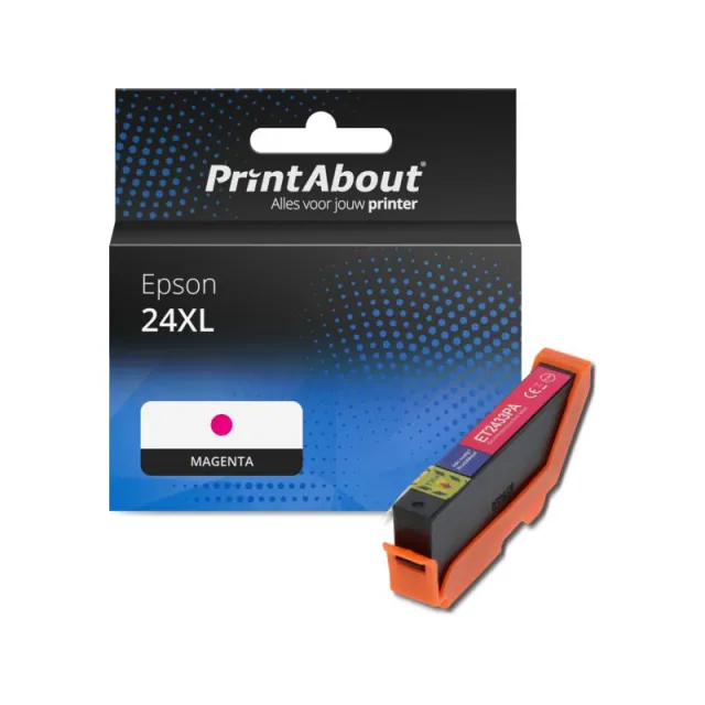 PrintAbout huismerk Inktcartridge 24XL (C13T24334012) Magenta Hoge capaciteit Geschikt voor Epson