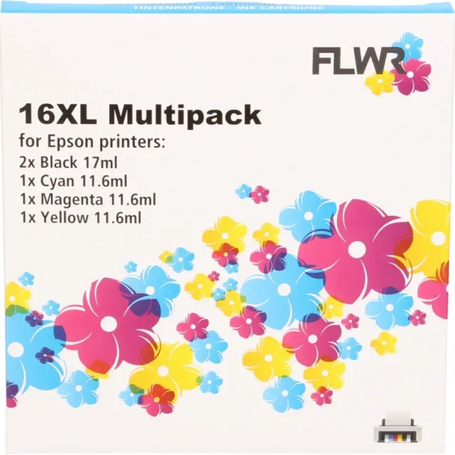 FLWR Epson 16XL Multipack zwart en kleur (Compatible XXL)