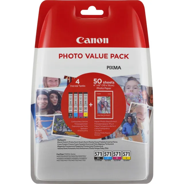 Canon CLI-571- Inktcartridge - Zwart / Cyaan / Geel / Magenta