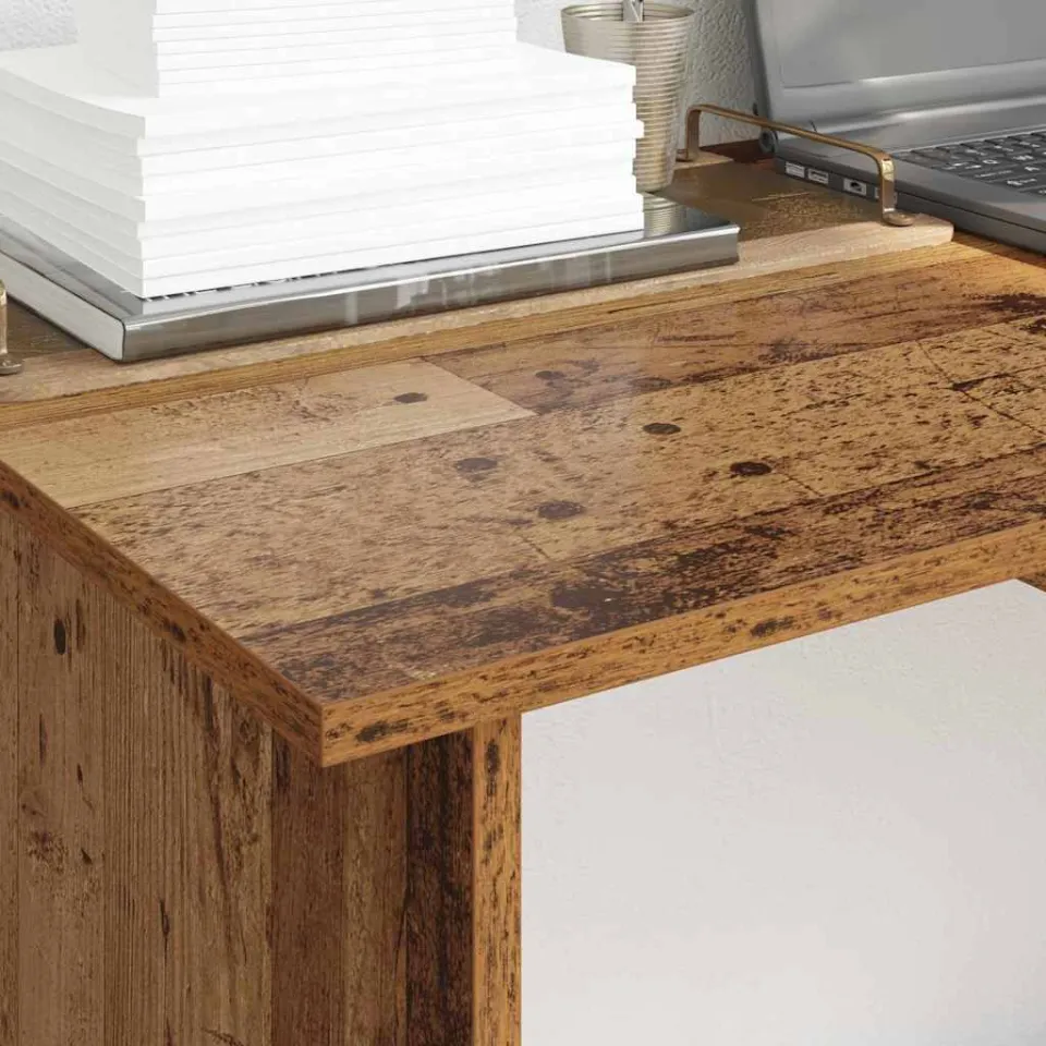 vidaXL Bureau Oudhout 100 x 50 x 76 cm Bewerkt hout bruin, foto 4