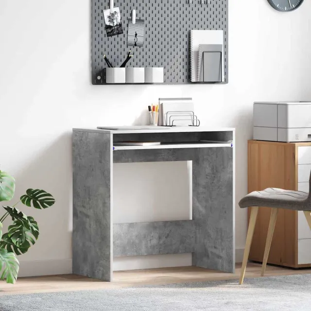 vidaXL Bureau Beton Grijs 77,5 x 43 x 79 cm Bewerkt hout, foto 2