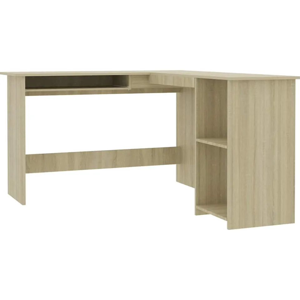 vidaXL Hoekbureau L-vormig 120x140x75cm bewerkt hout sonoma eikenkleur Bruin