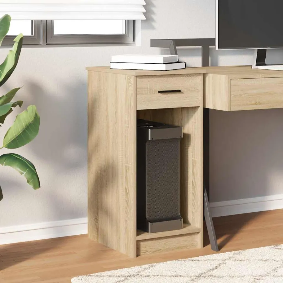vidaXL Computertorenstandaard met lade 35x45x77 cm sonoma eikenkleurig, foto 2