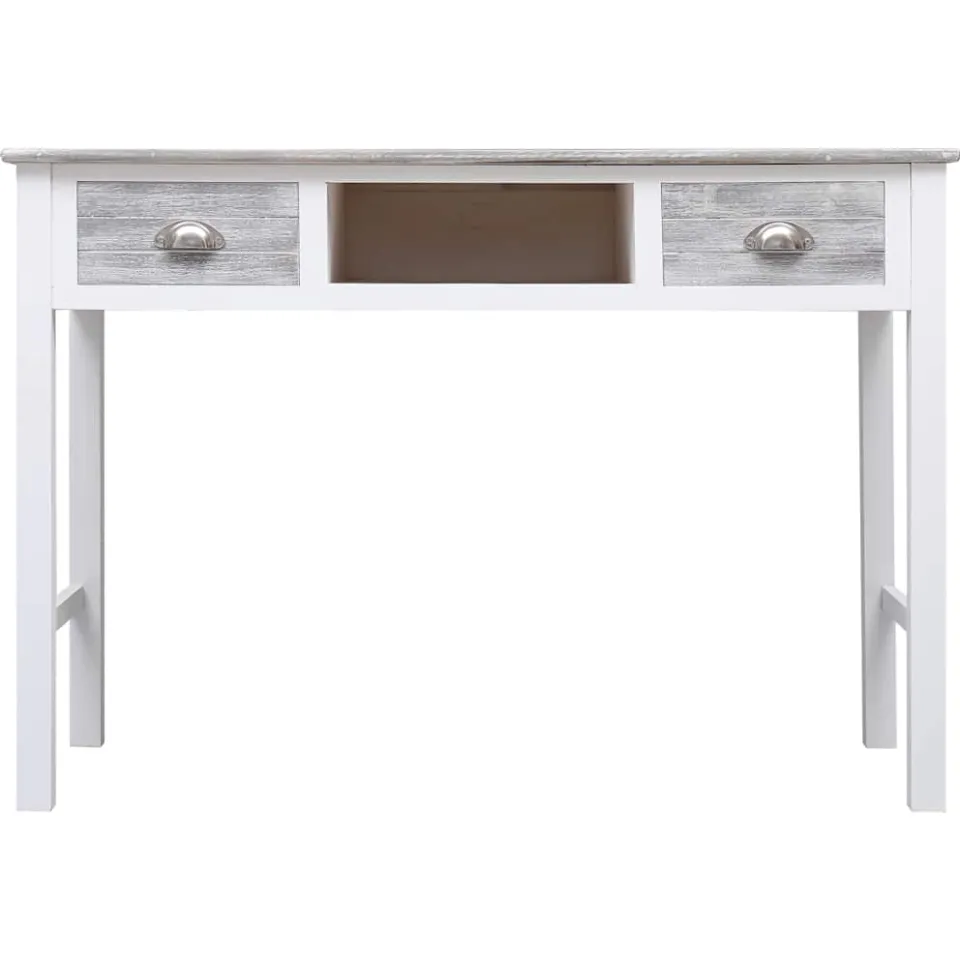 vidaXL Schrijftafel 110x45x76 cm hout grijs, foto 3