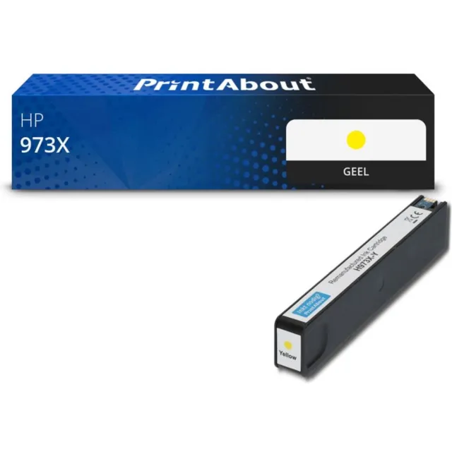 PrintAbout Huismerk HP 973X (F6T83AE) Inktcartridge Geel Hoge capaciteit