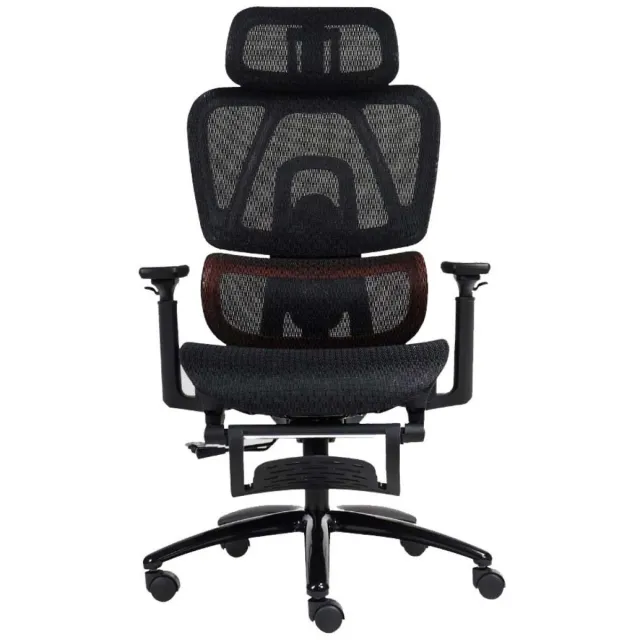 Meetion CHR32 - Ergonomische Gaming Stoel - Verstelbare Rugleuning - Mesh Design - Voetensteun - 3D Armleuningen - Zwart