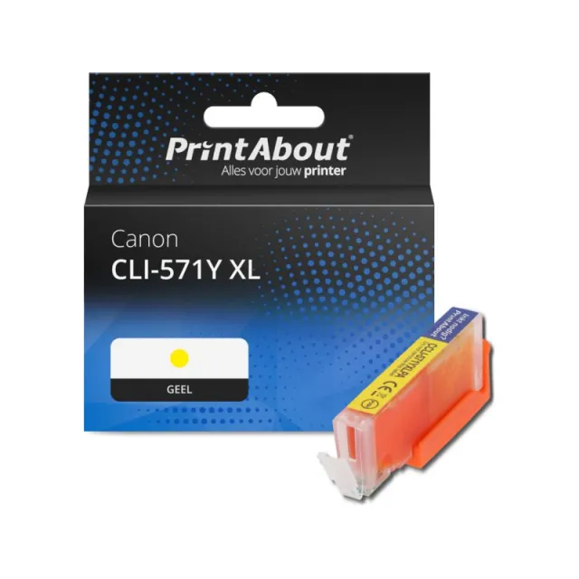 PrintAbout huismerk Inktcartridge CLI-571Y XL Geel Hoge capaciteit Geschikt voor Canon