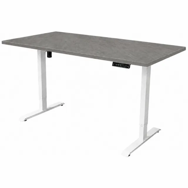 Sedero Elektrisch verstelbaar bureau - 180x80 cm - Single motor - Wit / Betonlook
