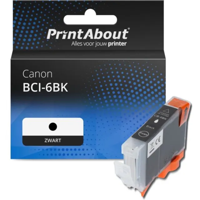PrintAbout huismerk Inktcartridge BCI-6BK Zwart geschikt voor Canon