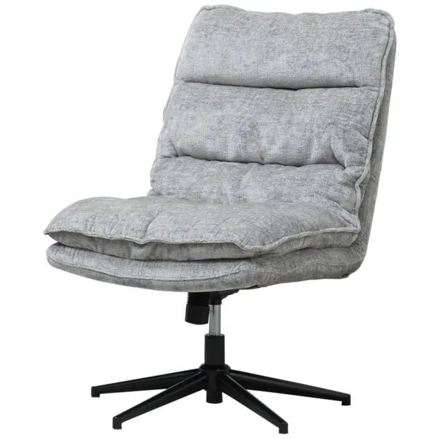 OKWISH Bureaustoelen - Kantoorstoel Hoogteverstelbaar Zonder Armleuningen - Comfortabele Stoffen Zitting - Geschikt Voor Thuiswerk En Werkplek - 81×63,5×102 cm - Polyester - Grijs