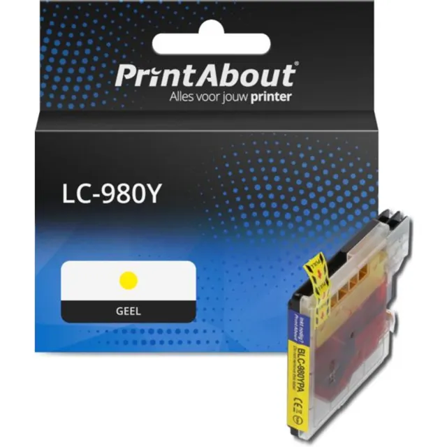 PrintAbout huismerk Inktcartridge LC-980Y Geel geschikt voor Brother