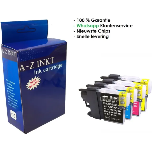 AtotZinkt huismerk cartridges voor LC 985 XL Multipack Multipack van 4 inktcartridges voor Brother DCP J125, J140W, J315W, J515W, MFC J220, J265W, J410, J415W