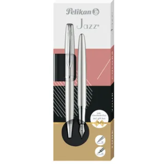 Schrijfset Pelikan Jazz Noble Elegance K36+P36 medium silver