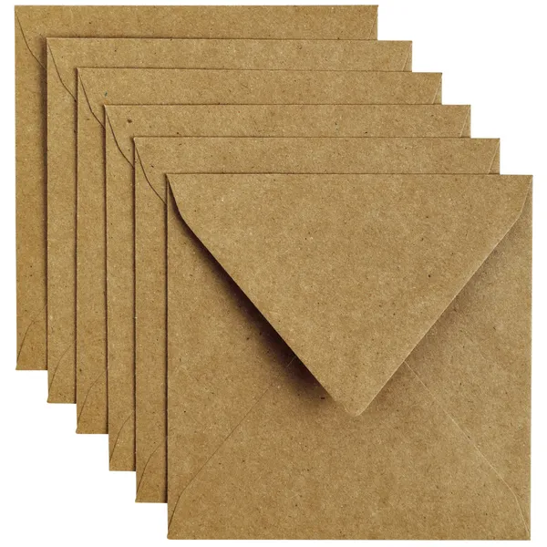Envelop Papicolor 140x140mm kraft bruin pak à 6 stuks