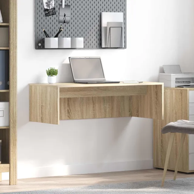 vidaXL Wandbureau Sonoma Eiken 100 x 45 x 30 cm Bewerkt hout, foto 2