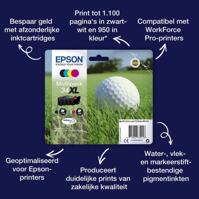 Epson 34XL - Inktcartrdige / Magenta Paars