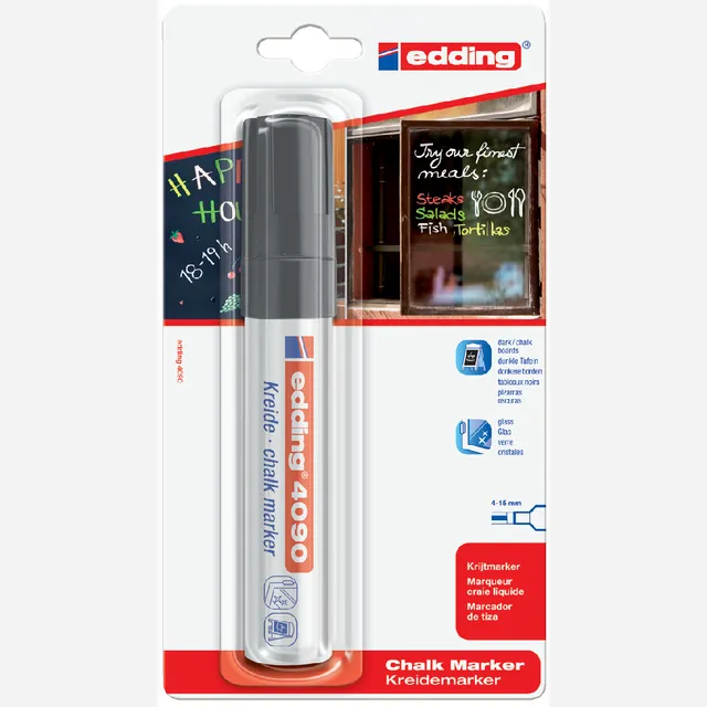 Edding Krijtstift edding 4090 window schuin 4-15mmzwart bister à 1 stuk