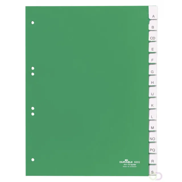 Durable Tabbladen A4 15-delig gelaste tabs en voorblad, 60/80 80x80x80 mm