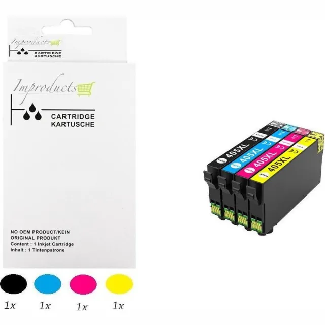 Improducts Inkt cartridges - Alternatief Epson T405XL / T405 405xl 405 multi pack Multicolor - Zwart, Cyaan, Magenta, Geeld