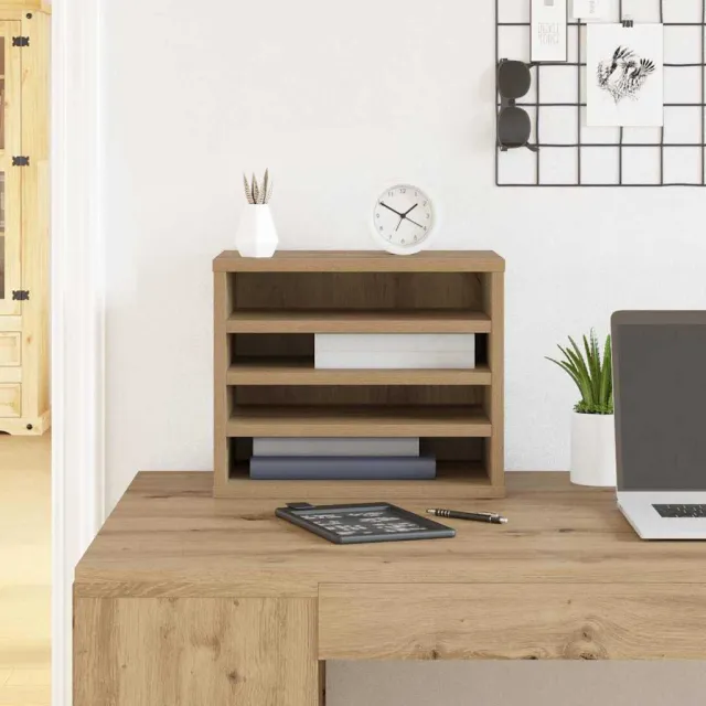 vidaXL Bureau Organizer Artisan Eiken 36 x 26 x 29,5 cm Bewerkt hout Bruin