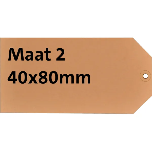 HF2 Label karton nr 2 200gr 40x80mm chamois 1000 stuks