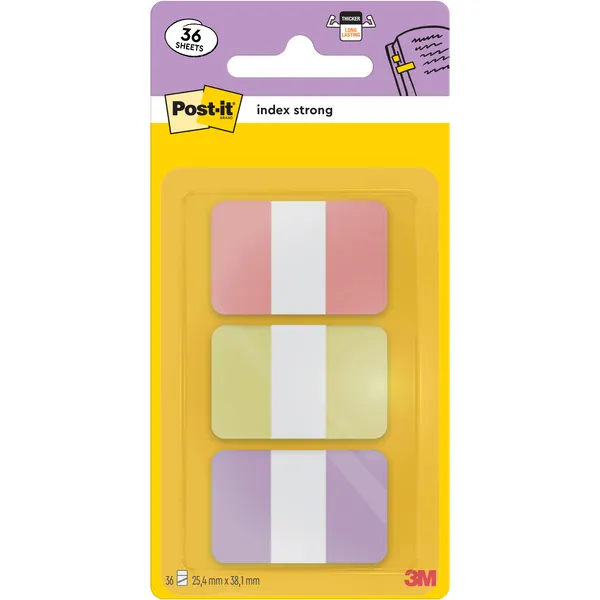 Post-it Indextabs Post-it 686-3SUN 25,4x38,1mm Strong, 36 tabs