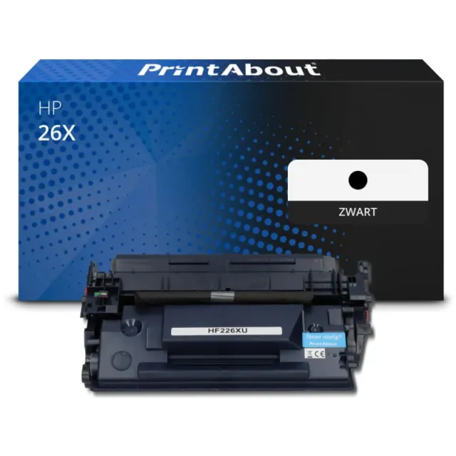 PrintAbout huismerk Toner 26X (CF226X) Zwart Hoge capaciteit Geschikt voor HP