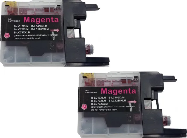 KATRIZ huismerk inkt voor|Brother LC1240M / LC1280M|20ml | ( 2stuks) Magenta