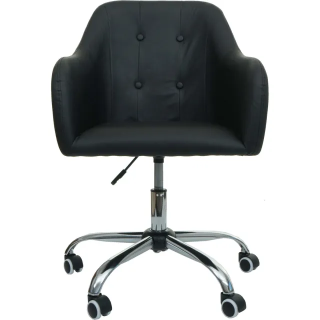 MCW Bureaustoel MCW-L92, bureaustoel bureaustoel computerstoel bureaustoel met armleuningen ~ kunstleer zwart