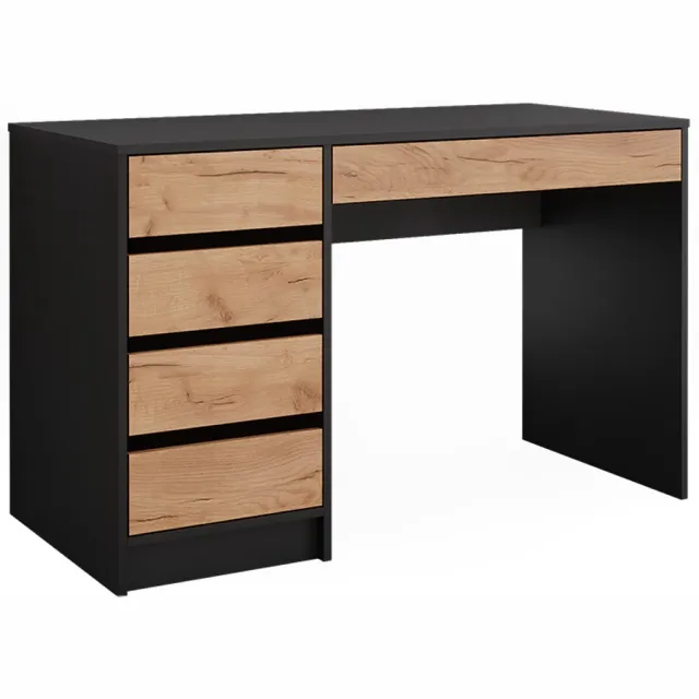 Vicco Sherry Bureau – 55 x 120 cm met laden Antraciet/gouden eik Antraciet/Goudkleurig Eiken