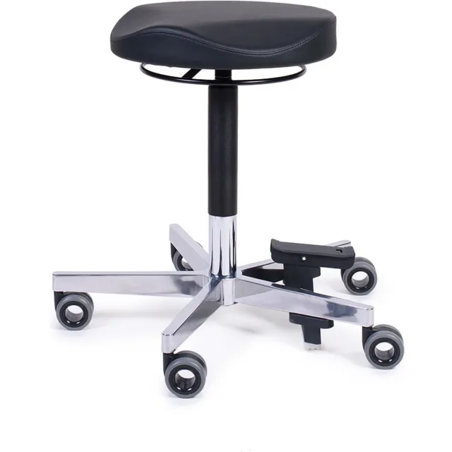 Firmseats Medische Tabouret Kruk met Centrale Rem - Assistant Wave - hygiënische wielen Zwart