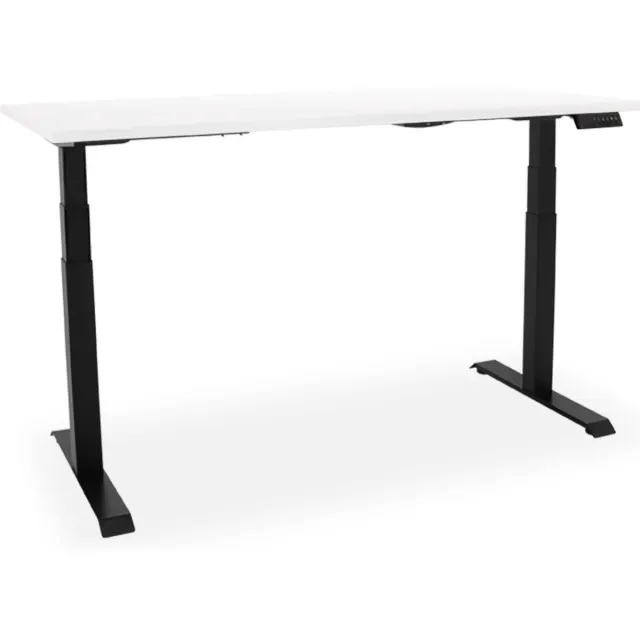 Officetopper Essential elektrisch zit-sta bureau - 140x80cm - wit/zwart
