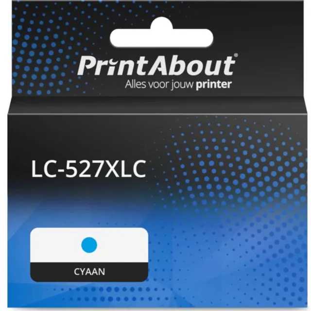 PrintAbout huismerk Inktcartridge LC-527XLC Cyaan Hoge capaciteit geschikt voor Brother