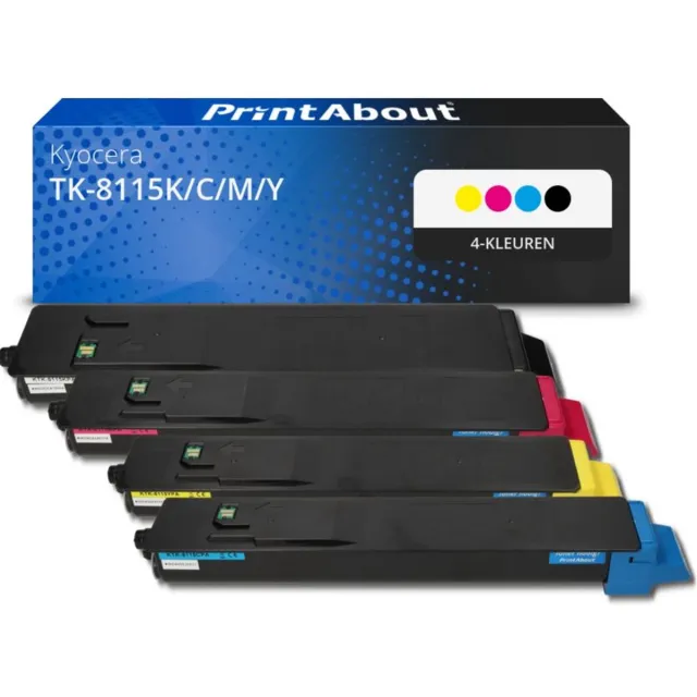 PrintAbout Huismerk Kyocera TK-8115K/C/M/Y Toner 4-kleuren Voordeelbundel