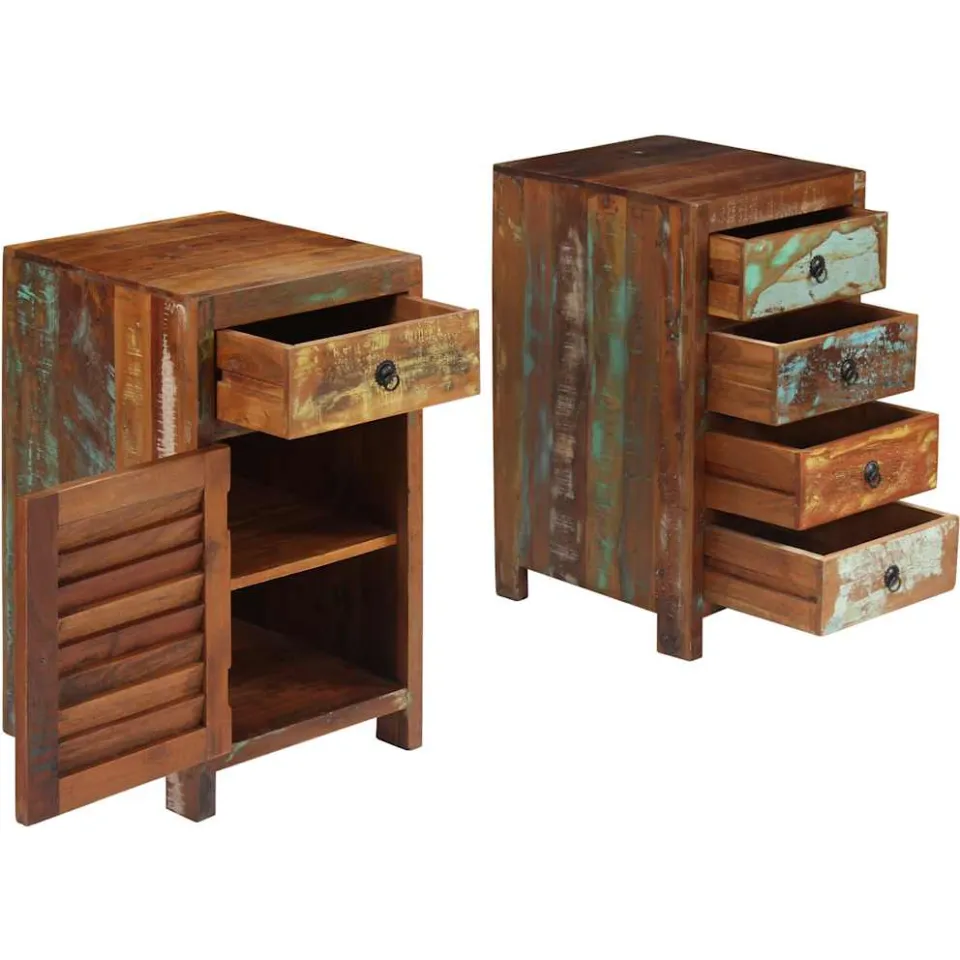 vidaXL Bureau 140x50x77 cm massief gerecycled hout meerkleurig, foto 3