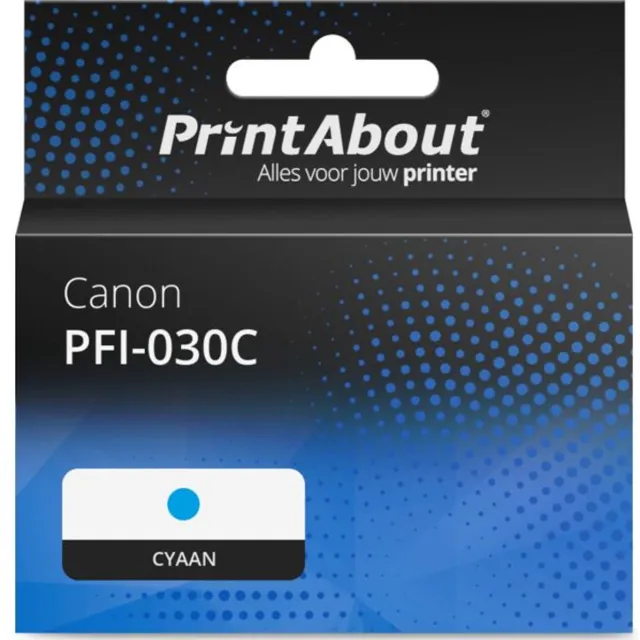 PrintAbout huismerk Inktcartridge PFI-030C Cyaan geschikt voor Canon