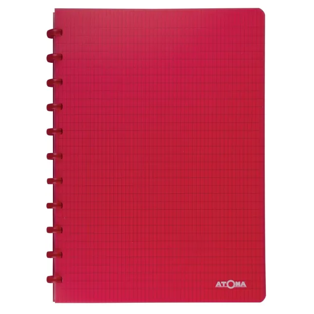 Atoma Trendy schrift, ft A4, 144 bladzijden, commercieel geruit, transparant rood