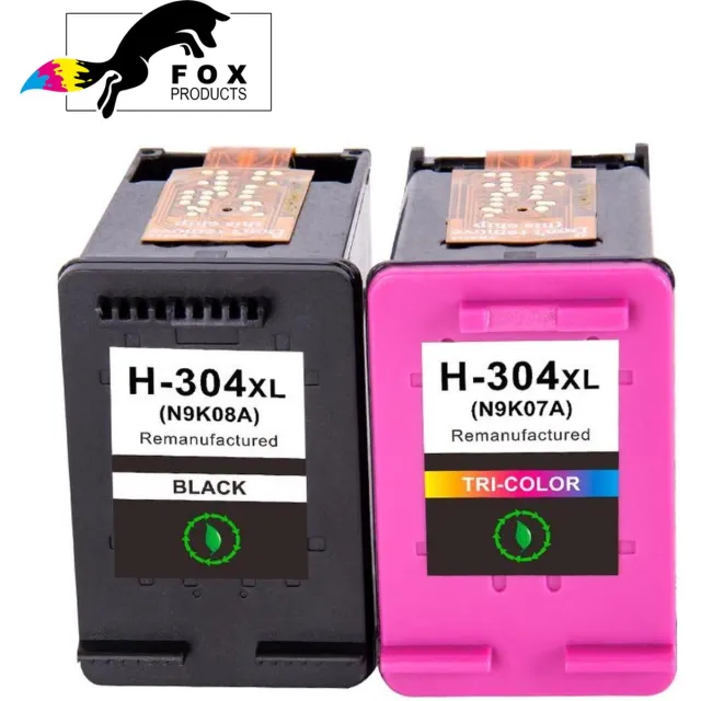 FoxProducts 304 XL 304xl zwart en kleur - inktcartridge - geschikt voor HP DeskJet 2600, 2620, 2621, 2622, 2624, 2630, 2632, 2633, 2634, 2652, 2655, 2675, 2776, 2677, 2678, 3700, 3720, 3730, 3732, 3735, 3750, 3760, 3762, 3764, Envy 5010 en 5020