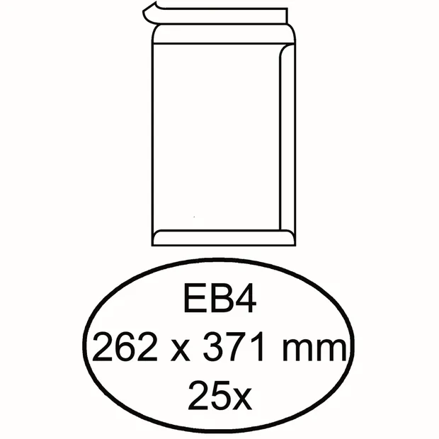 Hermes Envelop Hermes akte EB4 262x371mm zelfklevend wit pak à 25 stuks