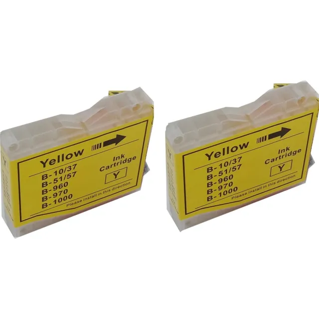 KATRIZ huismerk inkt voor|Brother LC51/LC970/LC1000/37Y|12ml | ( 2stuks) Geel