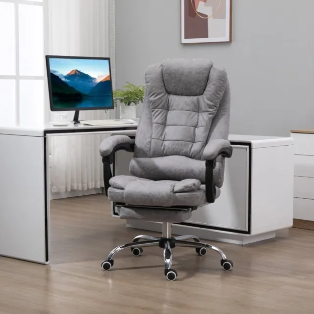 COVREO Bureaustoel 65x70x119 cm grijs, stof met massagefunctie en warmte