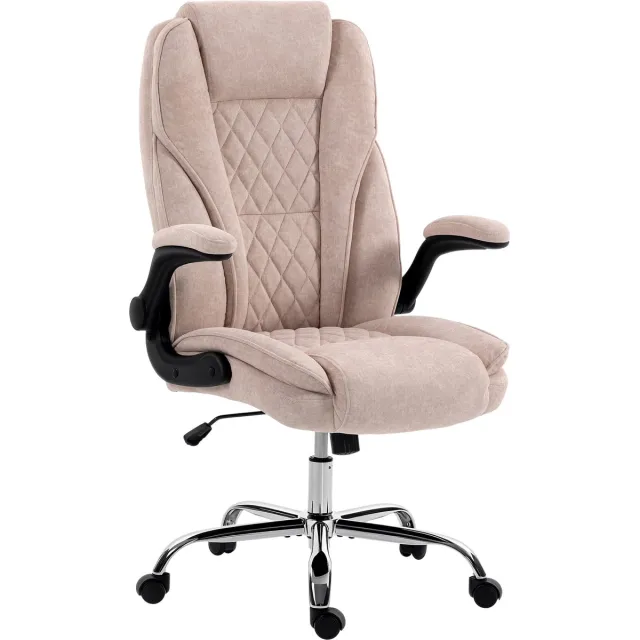 Homcom bureaustoel - fluweel (100% polyester) - 70x70x122cm - roze