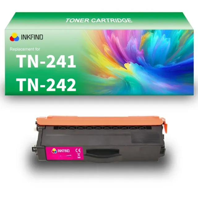 INKFIND TN241M/TN242M Magenta tonercartridge compatibel met Brother TN241M TN-241M TN242M TN-242M Magenta toner cartridge - 1-pack Magenta Magenta x 1