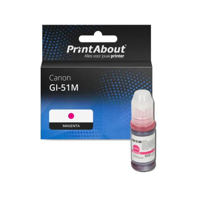 PrintAbout huismerk Inktcartridge GI-51M Magenta Geschikt voor Canon