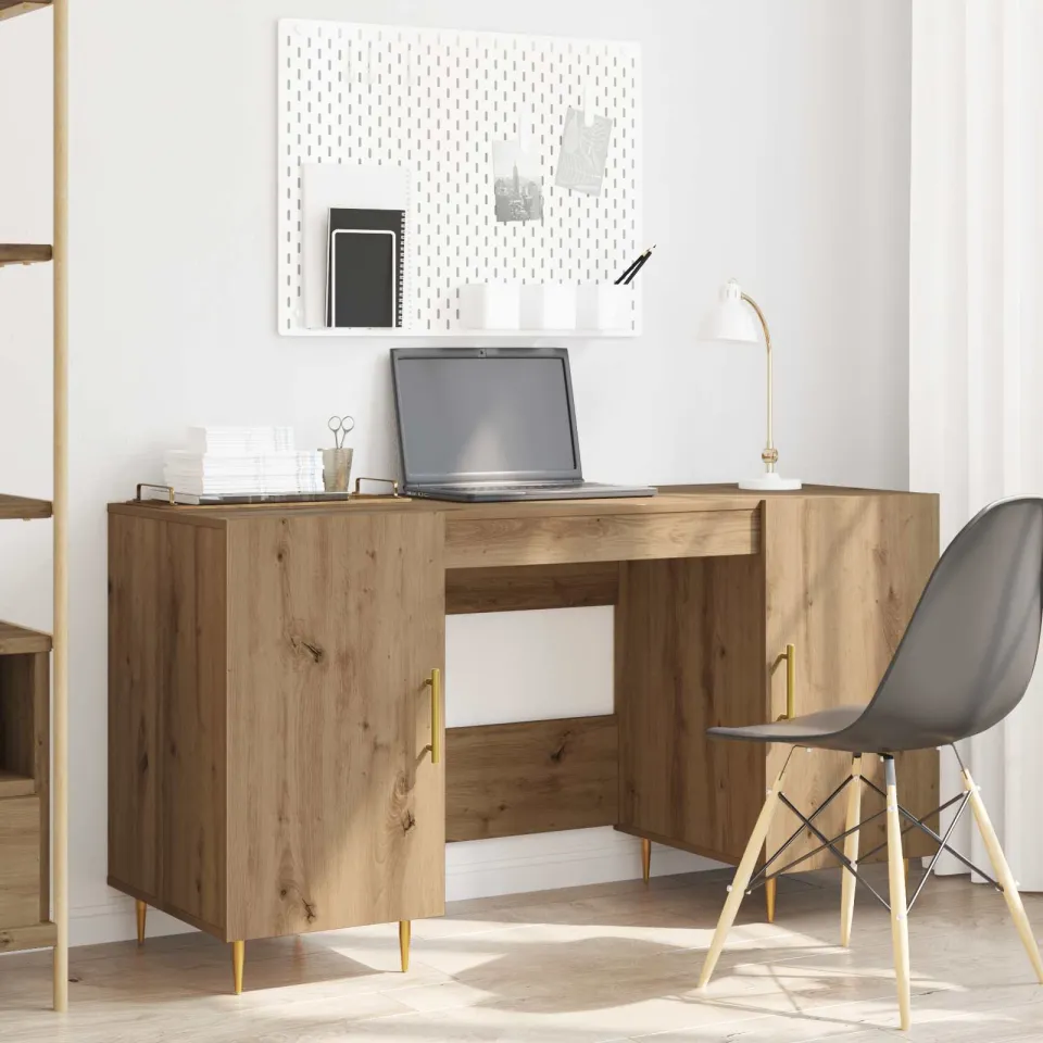vidaXL Bureau artisanaal eikenkleurig Bewerkt hout, foto 4