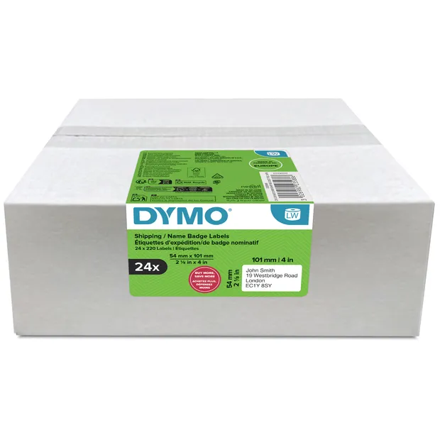 Dymo Etiket Dymo LabelWriter naamkaart 54x101mm 24 rollen á 220 stuks wit