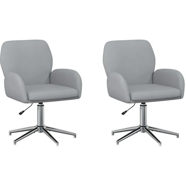 vidaXL Draaibureau - stoelen - 2 - st - Stof - 54 - x - 58 - x - 90 - cm - Lichtgrijs