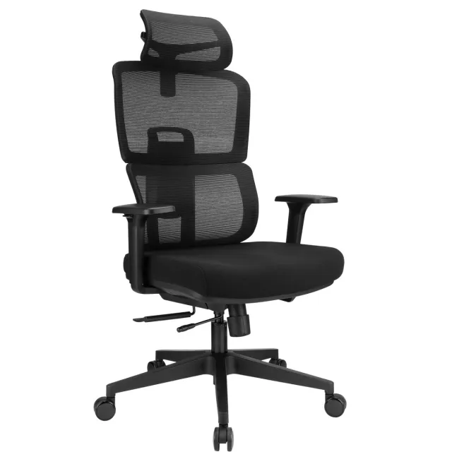 VDD Bureaustoel - Ergonomische Bureaustoel - Stoel - Bureaustoelen voor Volwassenen - Bureau Stoel - Bureaustoelen - kantelbaar - hoogteverstelbaar - kantoorstoel Zwart V1