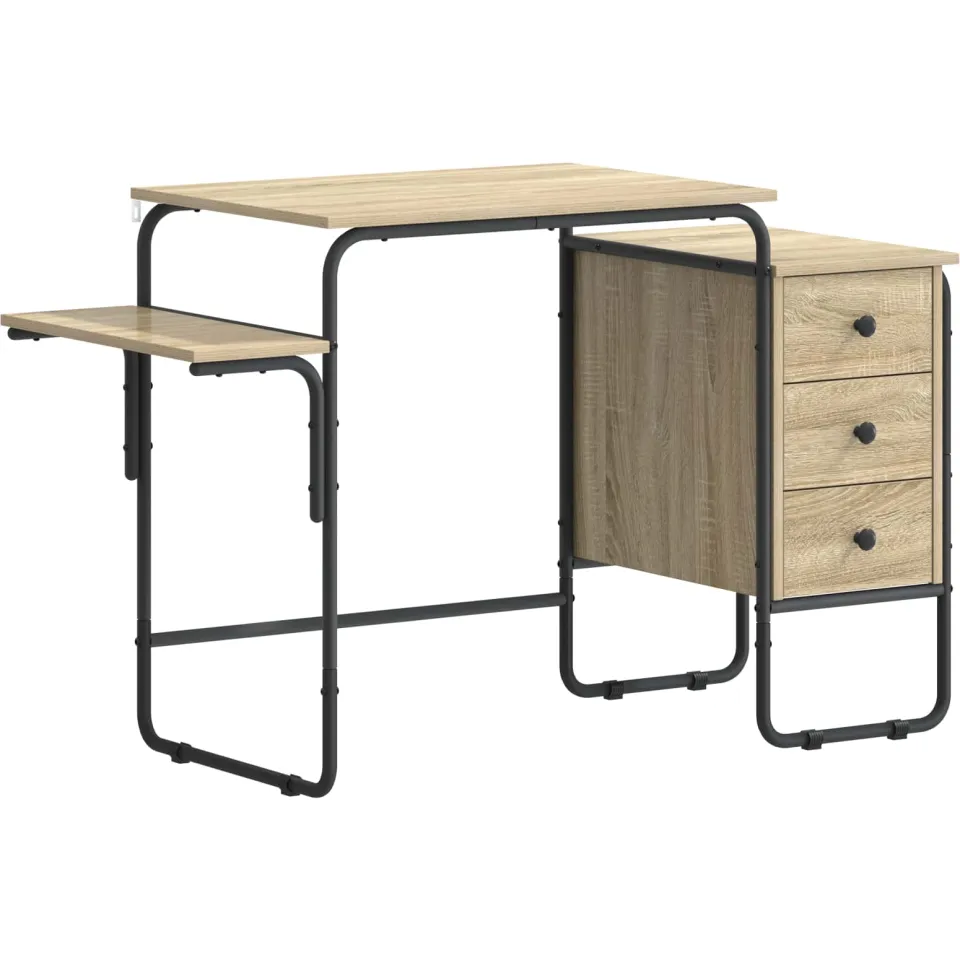 vidaXL Bureau met opbergruimte Sonoma Eiken 120 x 50 x 75 cm, foto 3